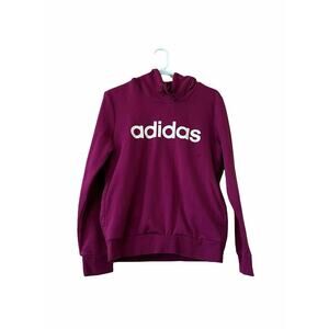 adidas multi sport logo hoodie jacket pullover red purple Sz Medium